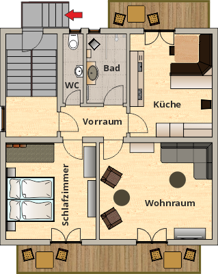 Grundriss Appartement Planai